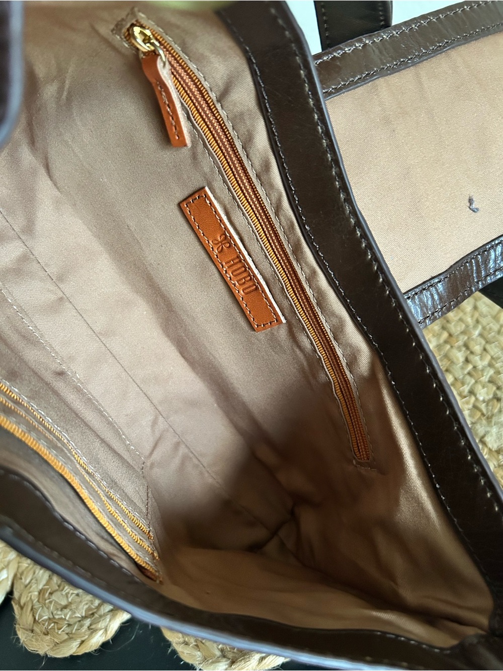HOBO Mila Brown Leather Turn Lock East West Shoulder Baguette Bag - Picture 11 of 12